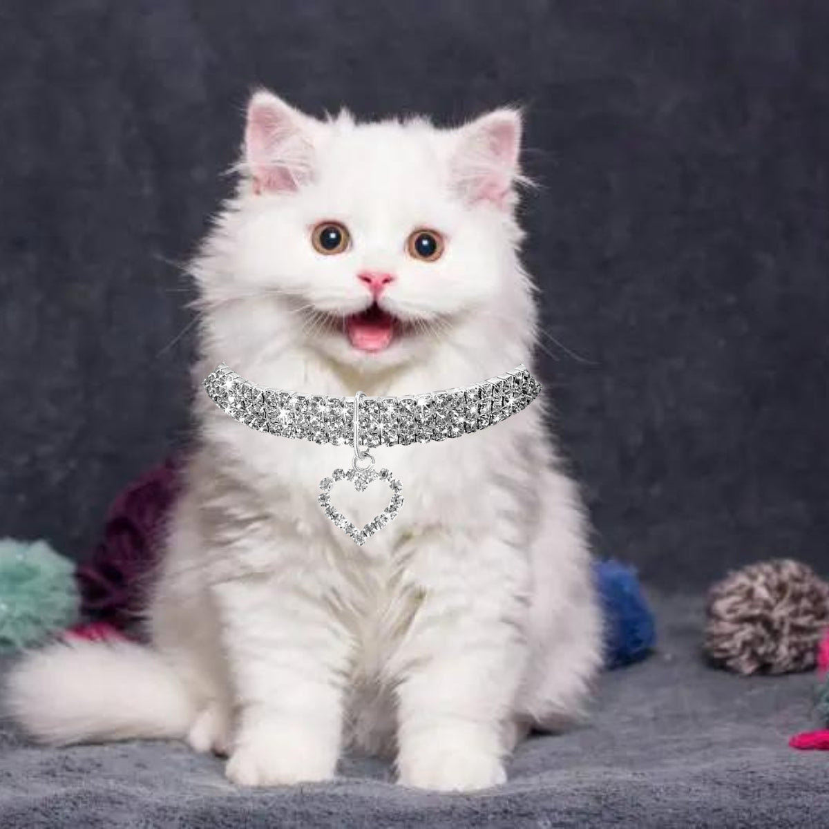 GlamourHeart Rhinestone Pet Collar