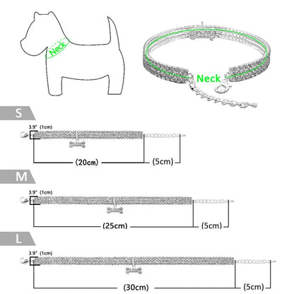 GlamourHeart Rhinestone Pet Collar