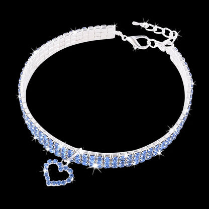 GlamourHeart Rhinestone Pet Collar